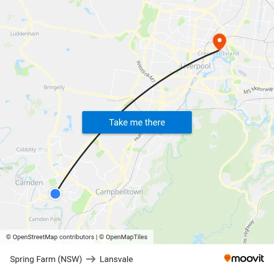 Spring Farm (NSW) to Lansvale map