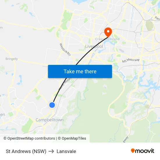 St Andrews (NSW) to Lansvale map