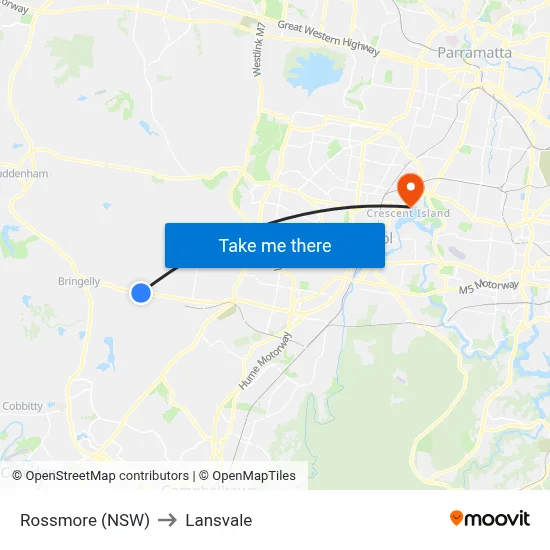 Rossmore (NSW) to Lansvale map
