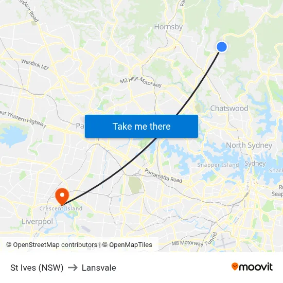 St Ives (NSW) to Lansvale map