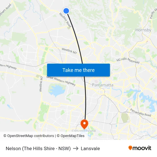 Nelson (The Hills Shire - NSW) to Lansvale map