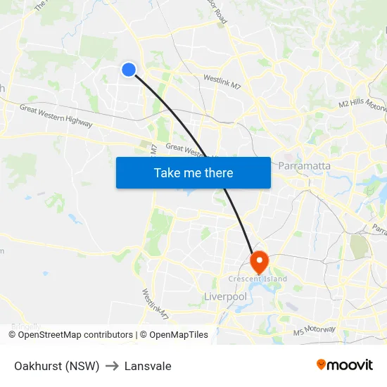 Oakhurst (NSW) to Lansvale map