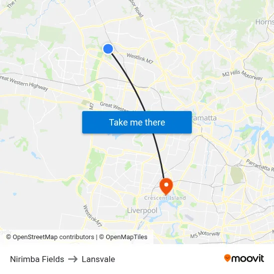 Nirimba Fields to Lansvale map