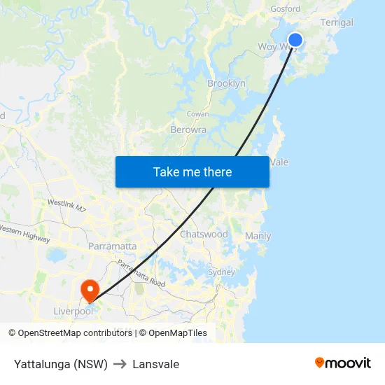 Yattalunga (NSW) to Lansvale map