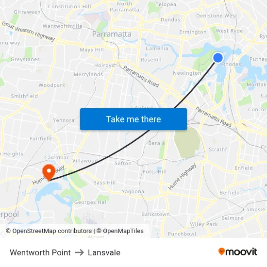 Wentworth Point to Lansvale map