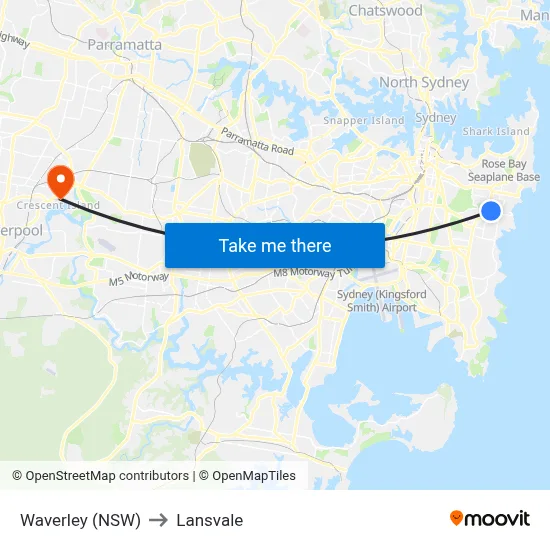 Waverley (NSW) to Lansvale map