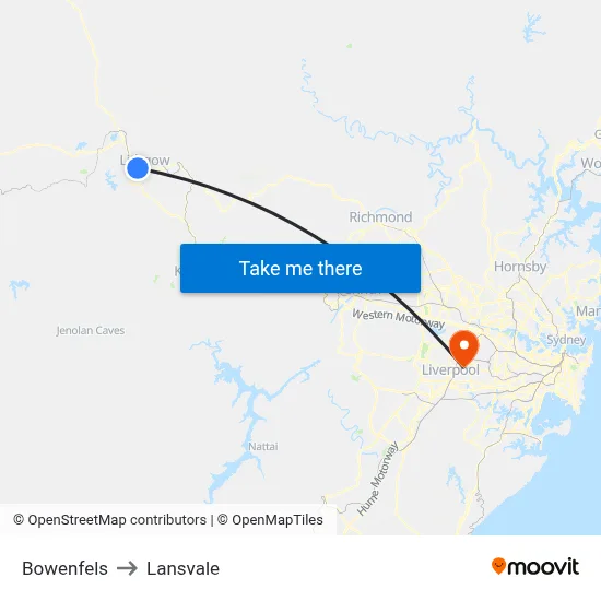 Bowenfels to Lansvale map