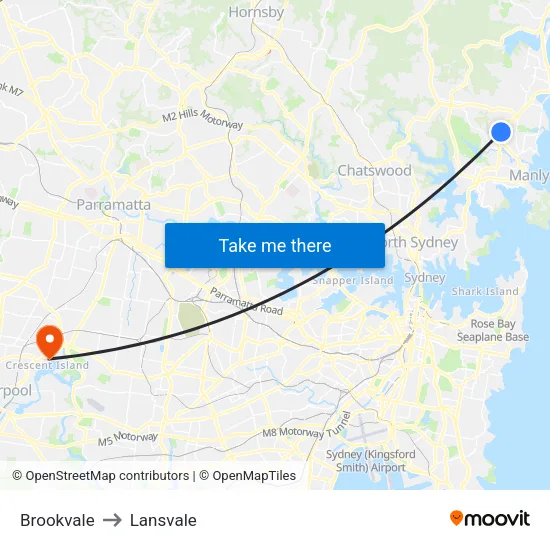 Brookvale to Lansvale map