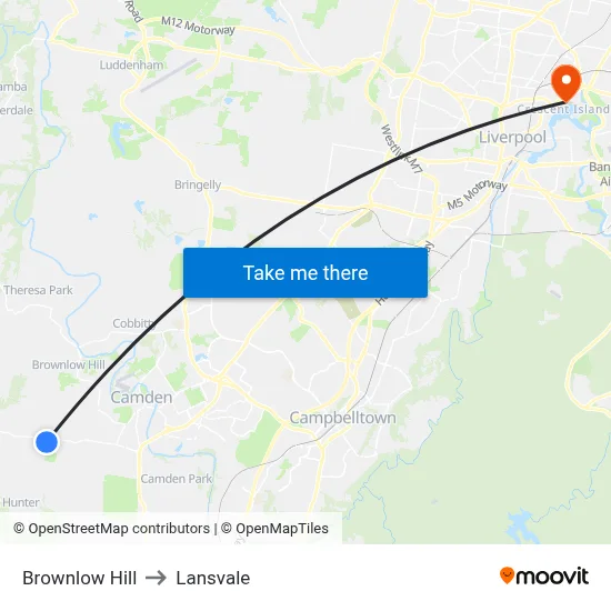 Brownlow Hill to Lansvale map