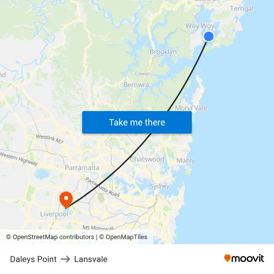 Daleys Point to Lansvale map