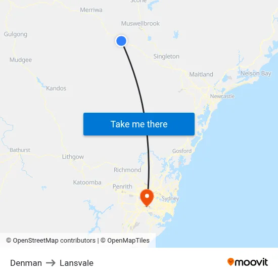 Denman to Lansvale map