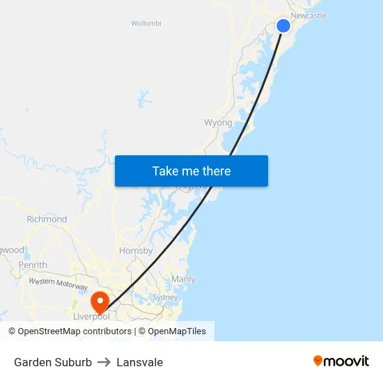 Garden Suburb to Lansvale map