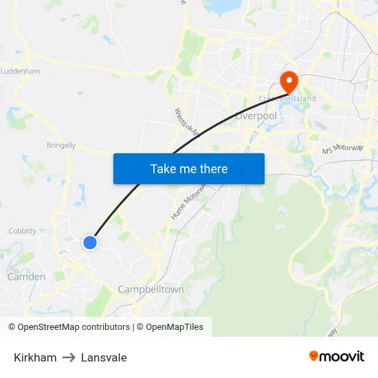 Kirkham to Lansvale map