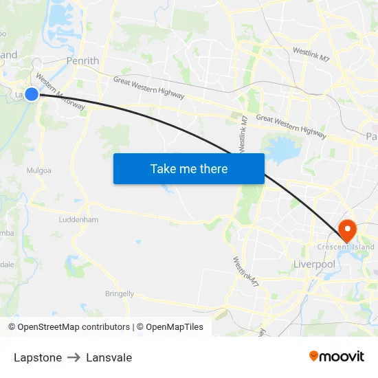 Lapstone to Lansvale map