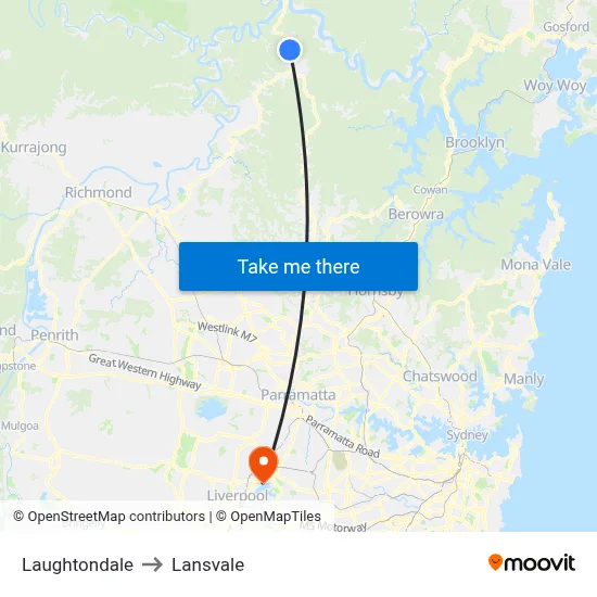 Laughtondale to Lansvale map