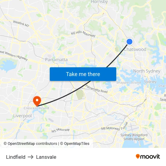Lindfield to Lansvale map