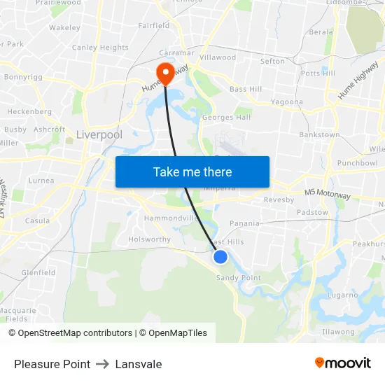 Pleasure Point to Lansvale map