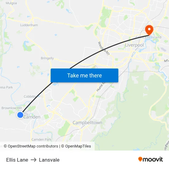 Ellis Lane to Lansvale map