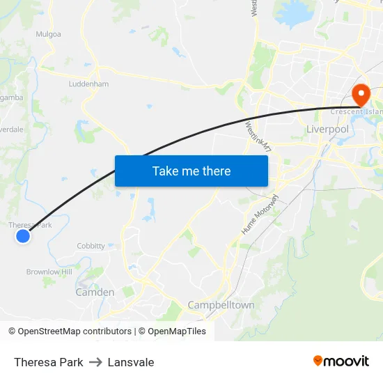 Theresa Park to Lansvale map