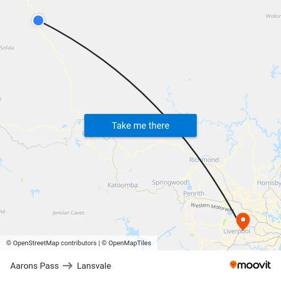 Aarons Pass to Lansvale map