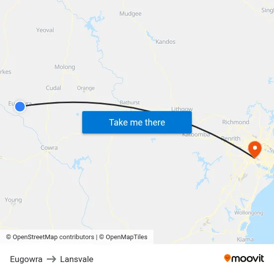 Eugowra to Lansvale map