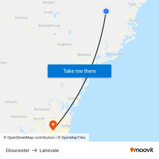 Gloucester to Lansvale map