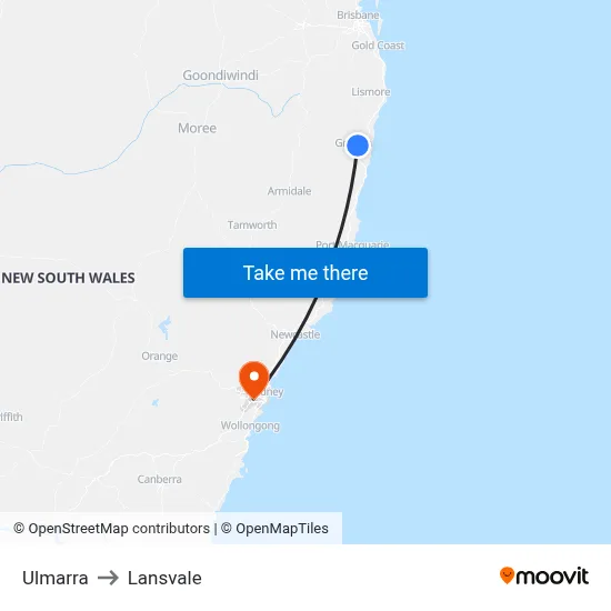 Ulmarra to Lansvale map