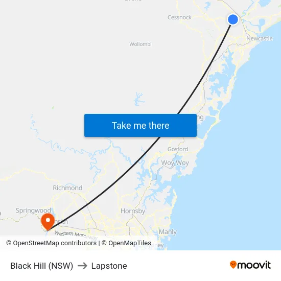 Black Hill (NSW) to Lapstone map