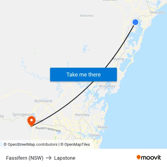 Fassifern (NSW) to Lapstone map