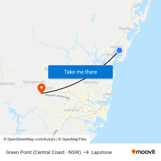 Green Point (Central Coast - NSW) to Lapstone map