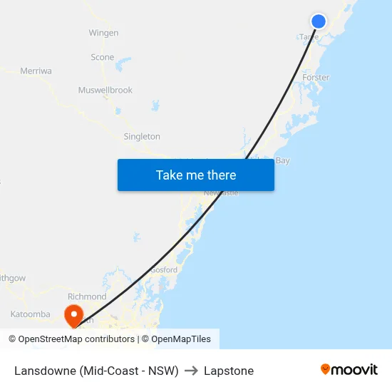 Lansdowne (Mid-Coast - NSW) to Lapstone map