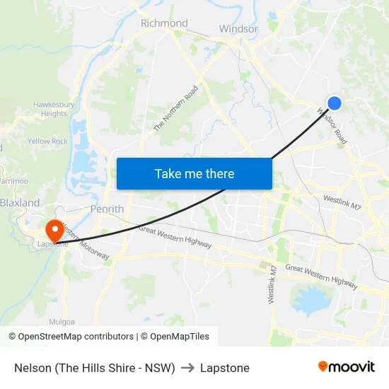 Nelson (The Hills Shire - NSW) to Lapstone map
