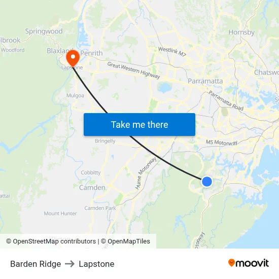 Barden Ridge to Lapstone map