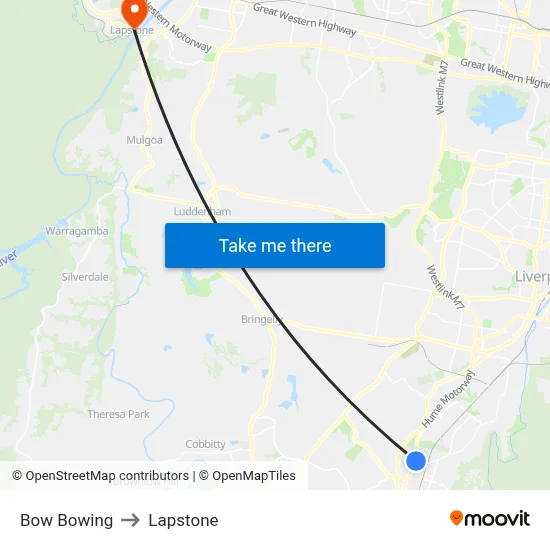 Bow Bowing to Lapstone map