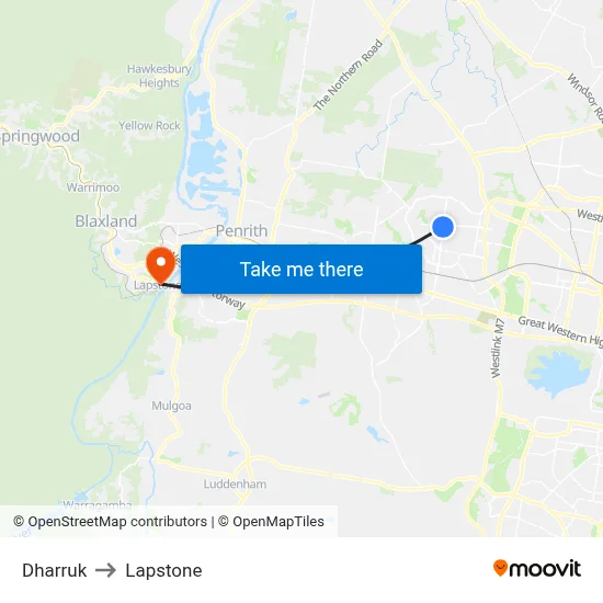 Dharruk to Lapstone map