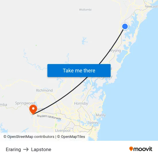 Eraring to Lapstone map