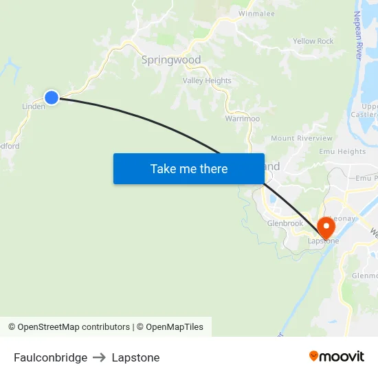 Faulconbridge to Lapstone map