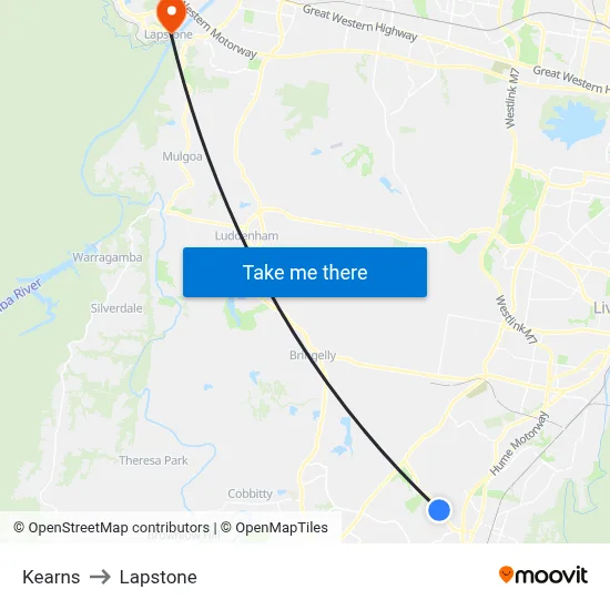 Kearns to Lapstone map