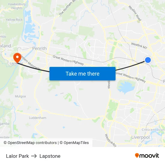 Lalor Park to Lapstone map