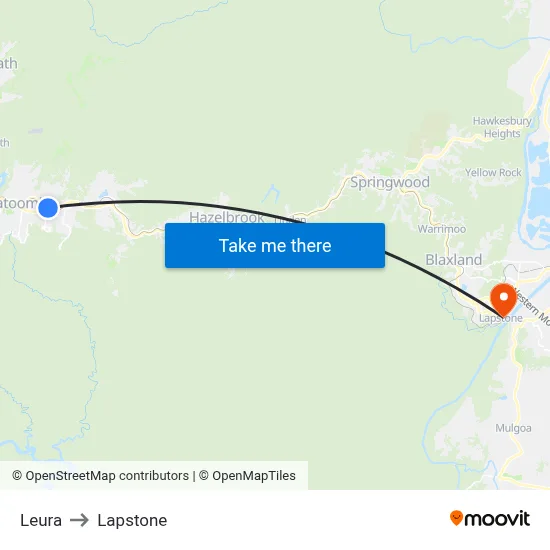 Leura to Lapstone map
