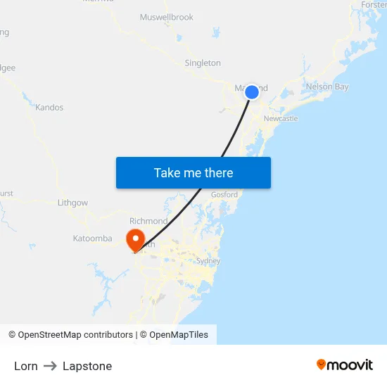 Lorn to Lapstone map