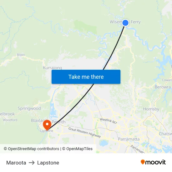 Maroota to Lapstone map