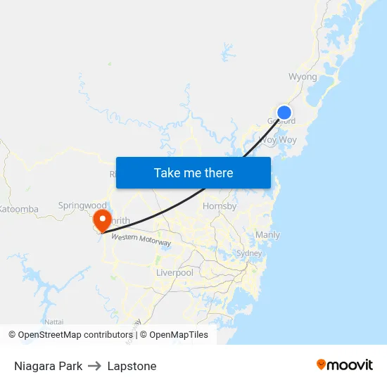 Niagara Park to Lapstone map