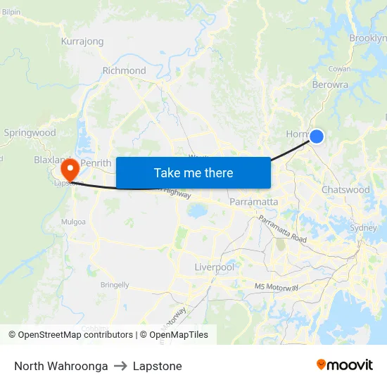 North Wahroonga to Lapstone map