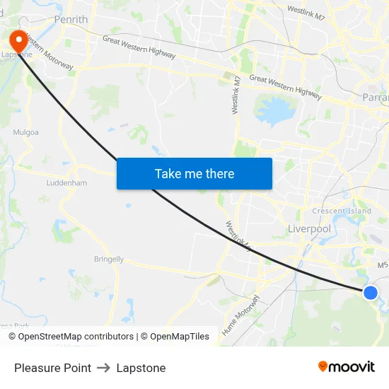 Pleasure Point to Lapstone map