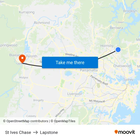 St Ives Chase to Lapstone map