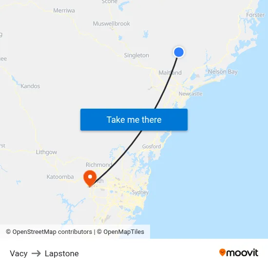 Vacy to Lapstone map