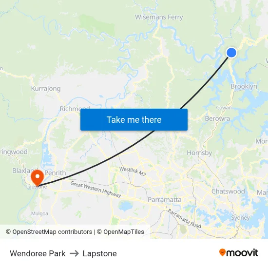 Wendoree Park to Lapstone map
