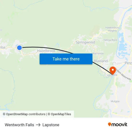 Wentworth Falls to Lapstone map