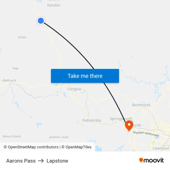 Aarons Pass to Lapstone map
